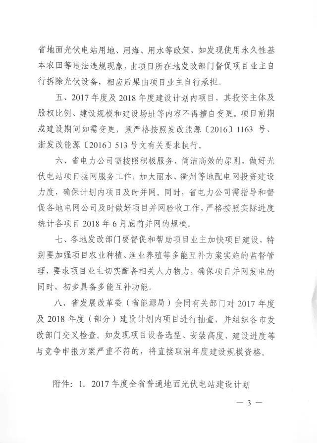 1.508GW！浙江2017年度及2018年度（部分）普通地面光伏電站指標(biāo)發(fā)布