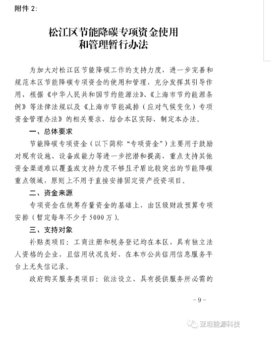 上海松江：400kw以上分布式光伏項目可獲0.2元/度補(bǔ)貼 連補(bǔ)2年